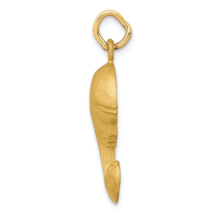 14k Yellow Gold Satin and Diamond-Cut Mother and Baby pendant