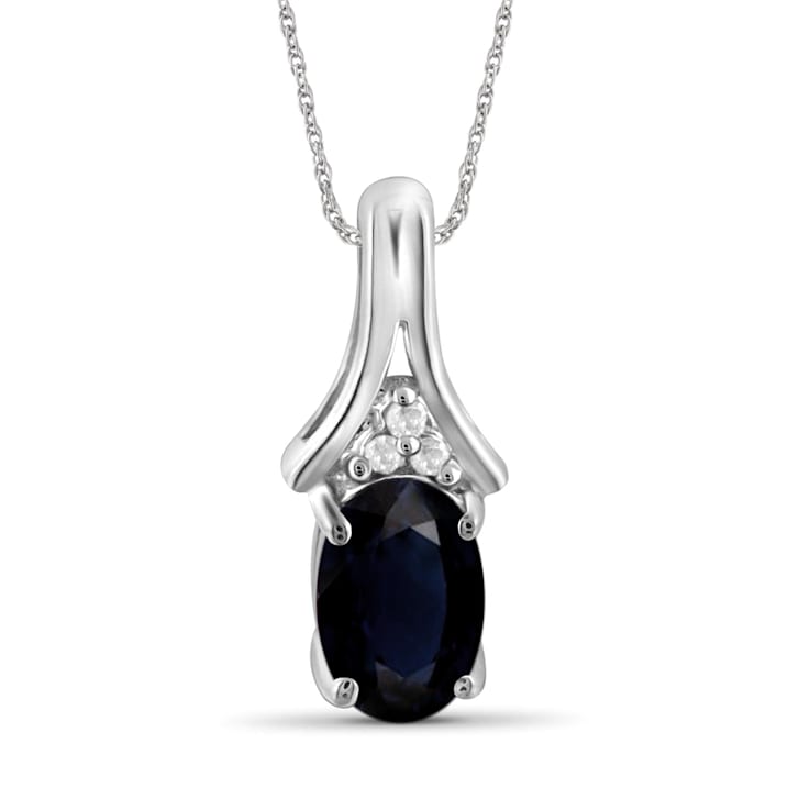 Black Sapphire Rhodium Over Sterling Silver Pendant with Chain 0.55ctw