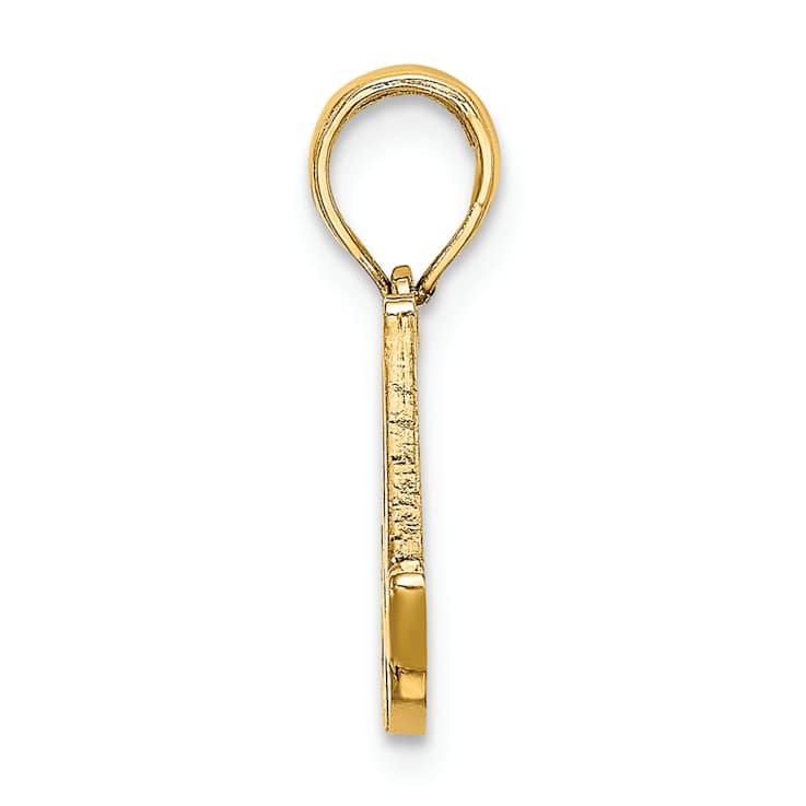 14k Yellow Gold Script Letter A Initial Pendant