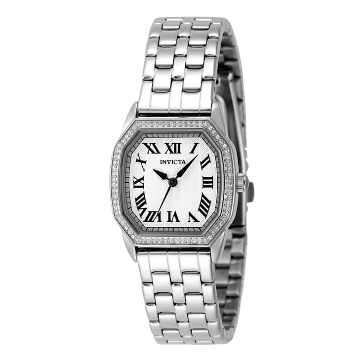 Invicta Wildflower 27mm White Dial Stainless Steel Band Quartz Watch