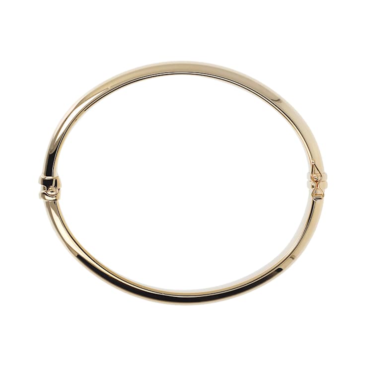18K Yellow Gold Plated Over Sterling Silver 8 mm Bangle Bracelet