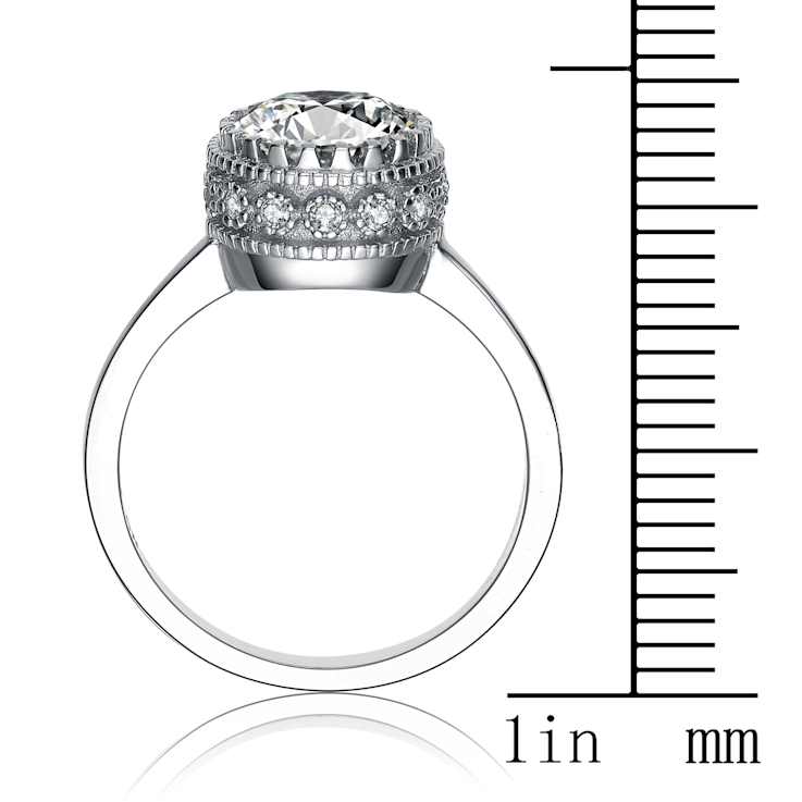 CZ Halo Engagement-Style Ring In Sterling Silver