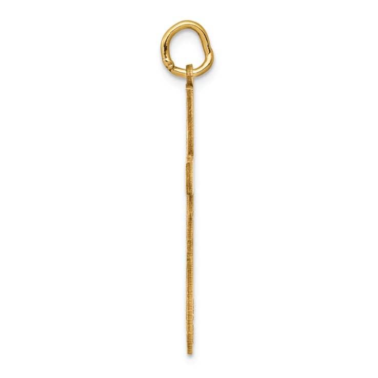 14k Yellow Gold Laser Designed Cross Pendant