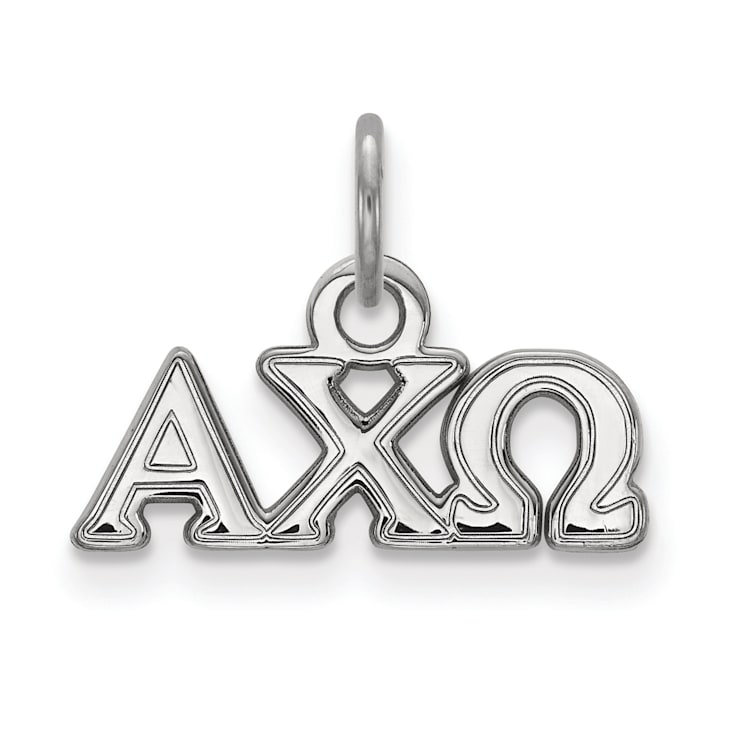 Rhodium Over Sterling Silver LogoArt Alpha Chi Omega Extra Small Pendant