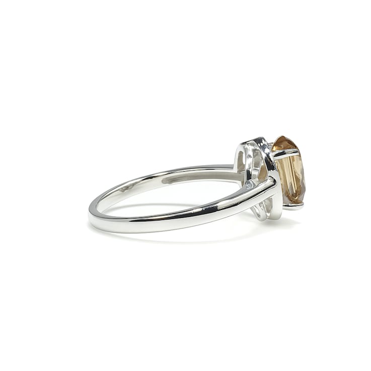 Whisky Quartz and White Topaz Sterling Silver Ring