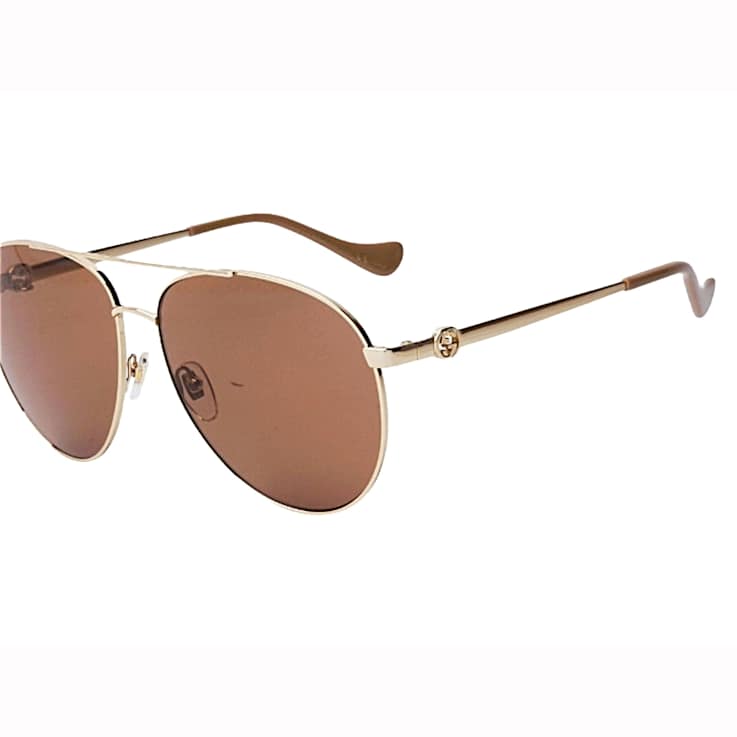 Gucci Gold Tone Aviator Frame / Brown Gradient Lenses Sunglasses