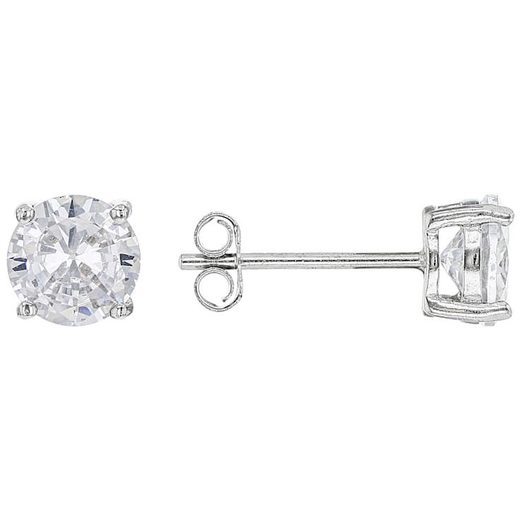 Asscher-Cut CZ Earring Set In Sterling Silver