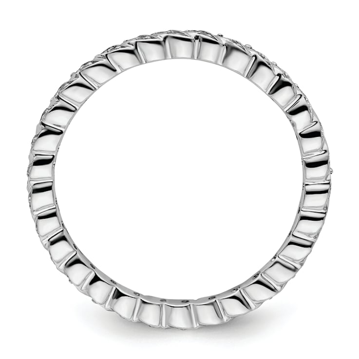 Sterling Silver Stackable Expressions Polished Diamond Ring 0.18ctw