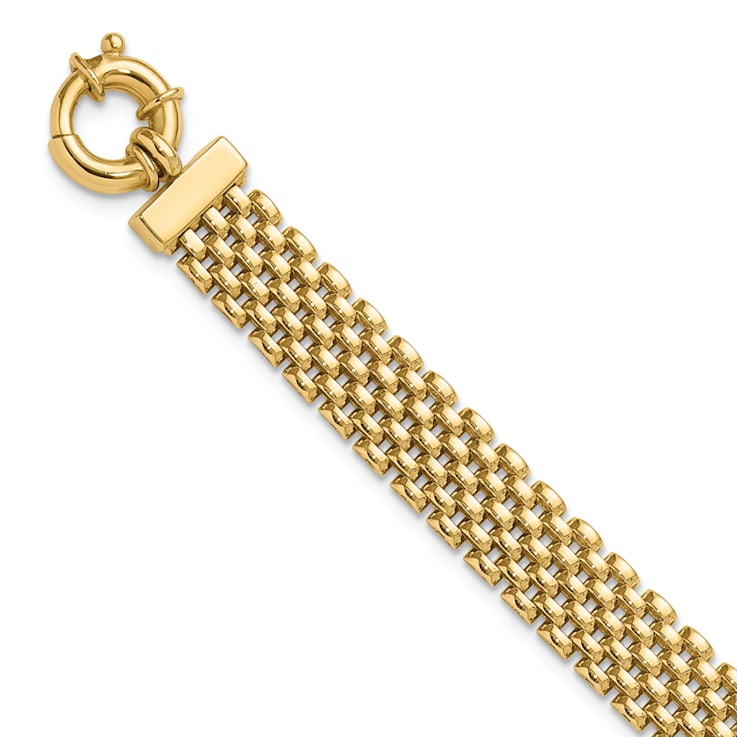 14k Yellow Gold 8.4mm Polished Fancy Link Bracelet