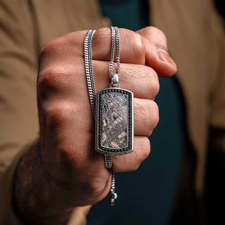 Vezeto Dog Tag Silver Meteorite