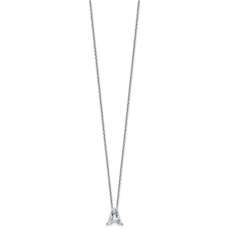 White Lab-Grown Diamond F VS 14K White Gold "A" Initial
Necklace 2.00ct