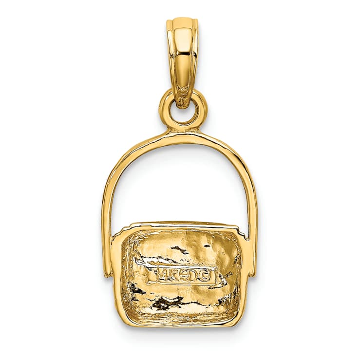 10K Yellow Gold 2D Textured Nantucket Basket Charm