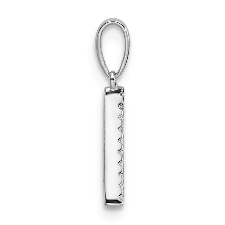 Rhodium Over 14k White Gold Diamond Letter A Initial Pendant