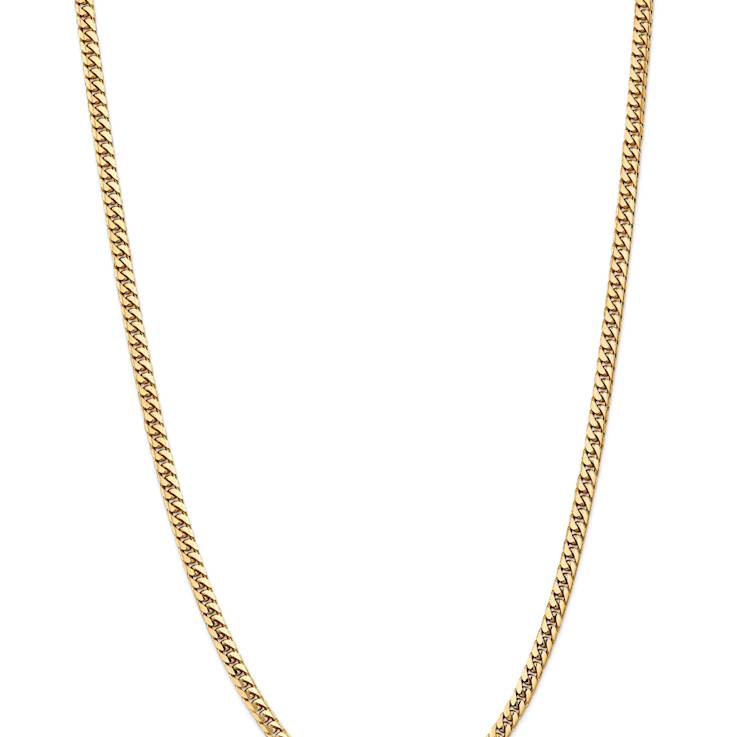 14k Yellow Gold 4.3mm Solid Miami Cuban 22 Inch Chain