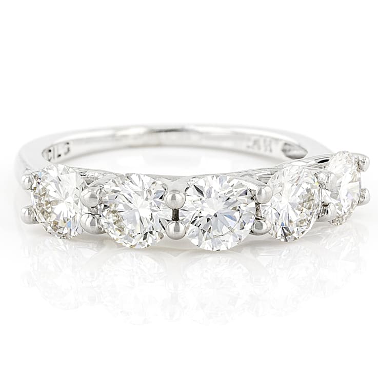 Lab-Grown Diamond Five-Stone Band Ring In 14K White Gold 2.00ctw