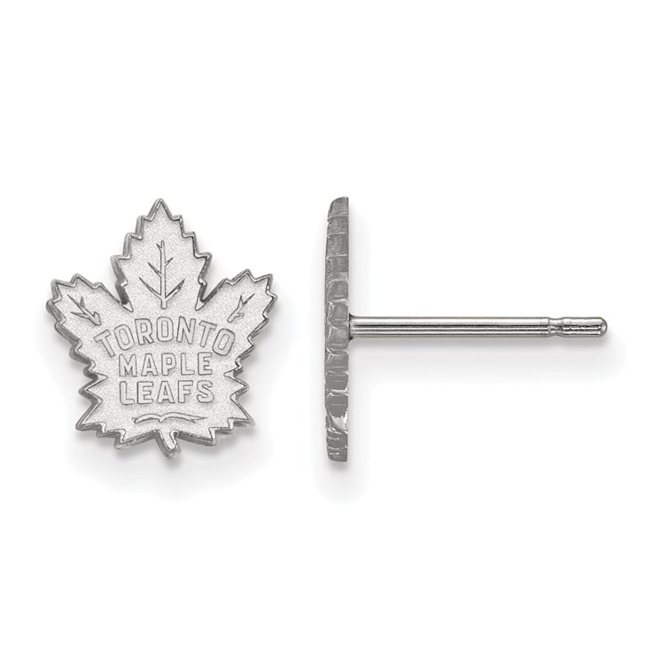 Rhodium Over Sterling Silver NHL Toronto Maple Leafs LogoArt Extra Small
Post Earrings