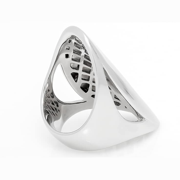 Ultra-Wide Sculptural Band Ring In Sterling Silver
