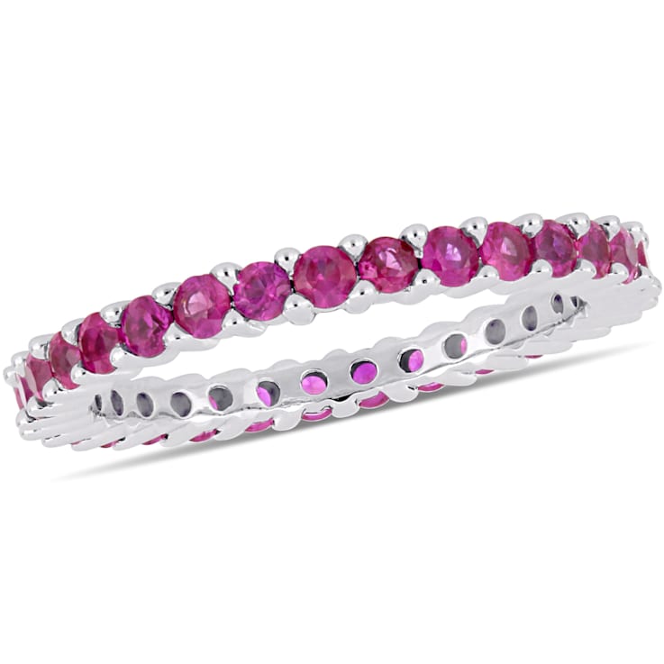 Pink Sapphire 14K White Gold Ring 1.39ctw