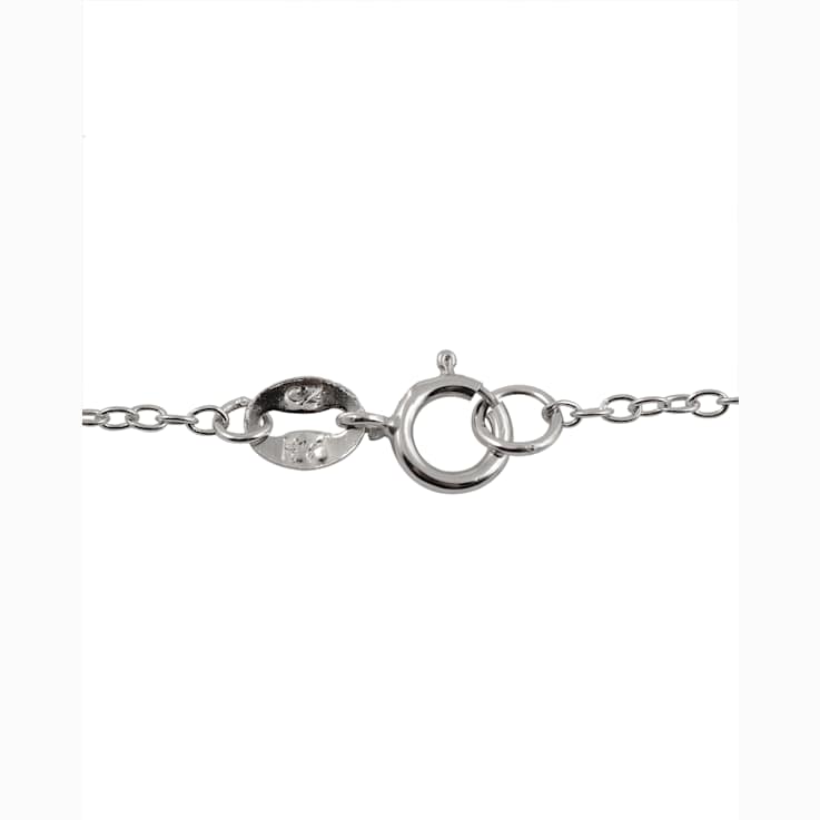 Square CZ Solitaire Pendant In Sterling Silver
