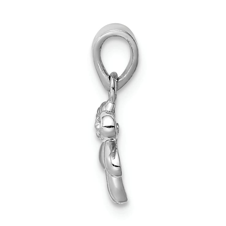 Rhodium Over Sterling Silver Polished Cubic Zirconia Dragonfly
Children's Pendant