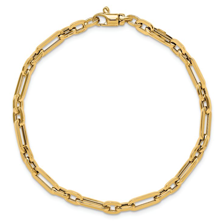 14k Yellow Gold 5mm Polished Fancy Link Bracelet