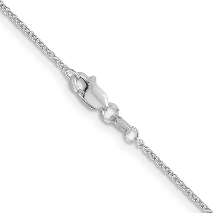 Rhodium Over 10k White Gold 1.2mm Solid Cable 16 Inch Chain