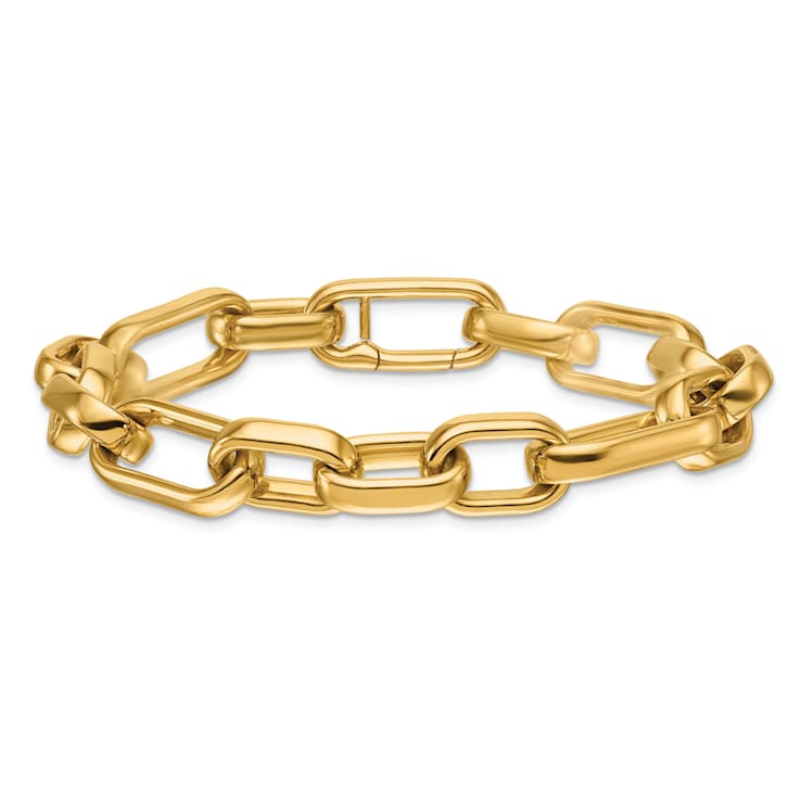 18K Yellow Gold 10mm Oval Link 8 inch Bracelet