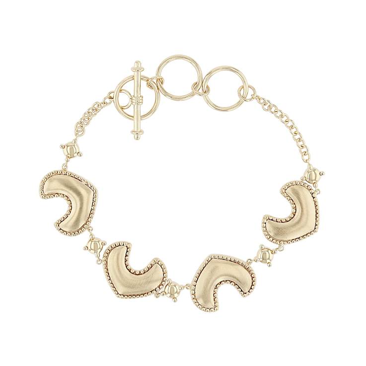 Tribal Station Bracelet In 18K Gold Over Brass