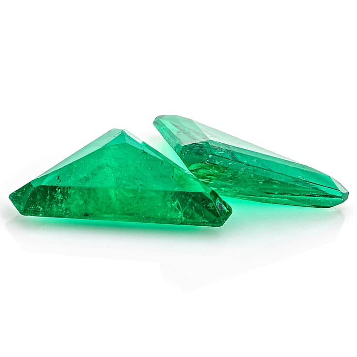 Colombian Emerald 10x7mm Fancy Trillion Matched Pair 1.81ctw