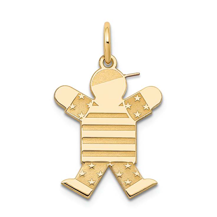 14K Yellow Gold Satin Boy Joy Charm