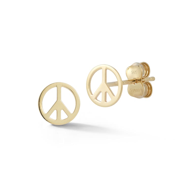 Bellissima Gold 14K Yellow Gold Peace Studs