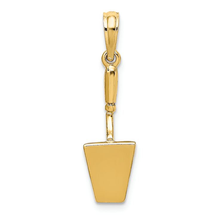 14k Yellow Gold 3D Concrete Tool Spatula Charm