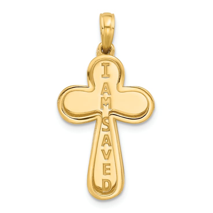 14k Yellow Gold Textured Fancy Cross Pendant