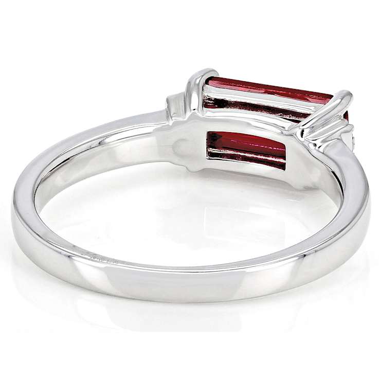 Lab-Created Ruby East-West Band Ring In Sterling Silver