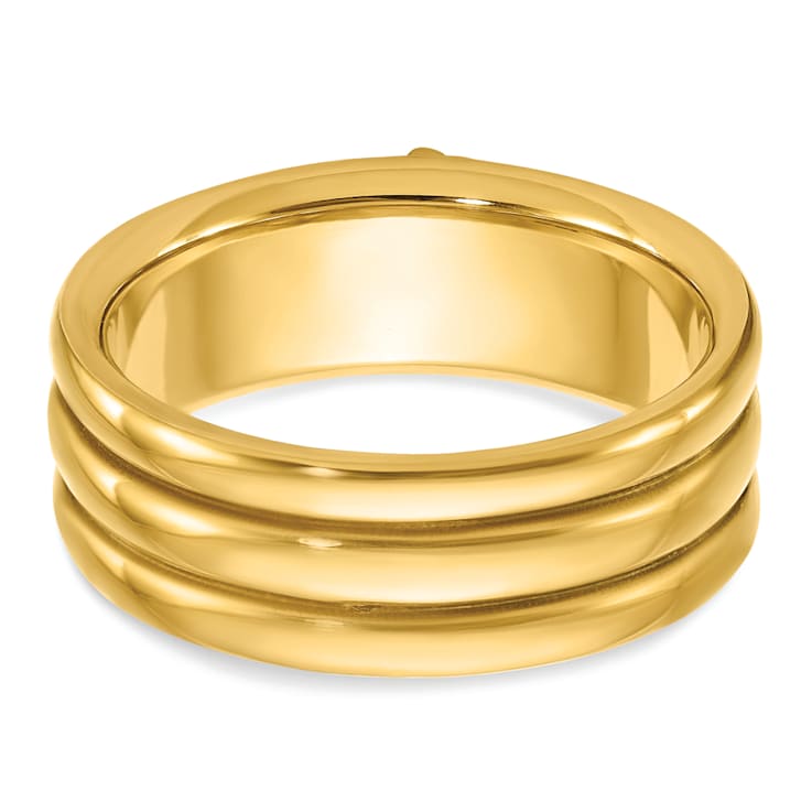 10K Yellow Gold Men's Polished with Black Enamel 33rd Degree Masonic Ring