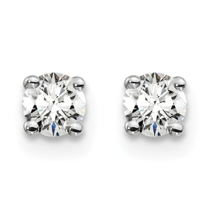 White Lab-Grown Diamond 14K White Gold G-H SI Solitaire Stud Earrings 0.33ctw