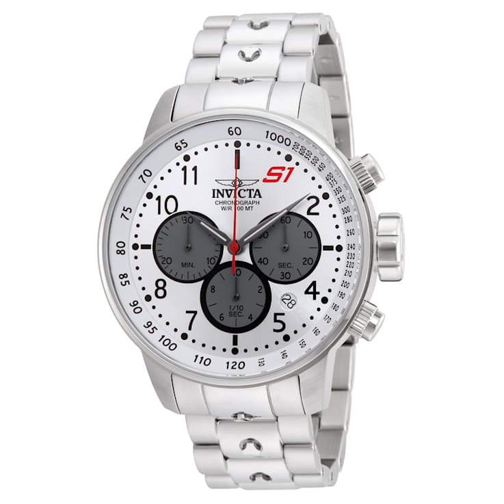 Invicta S1 Rally 48mm Grey, White Dial Stainless Steel Band Quartz Watch