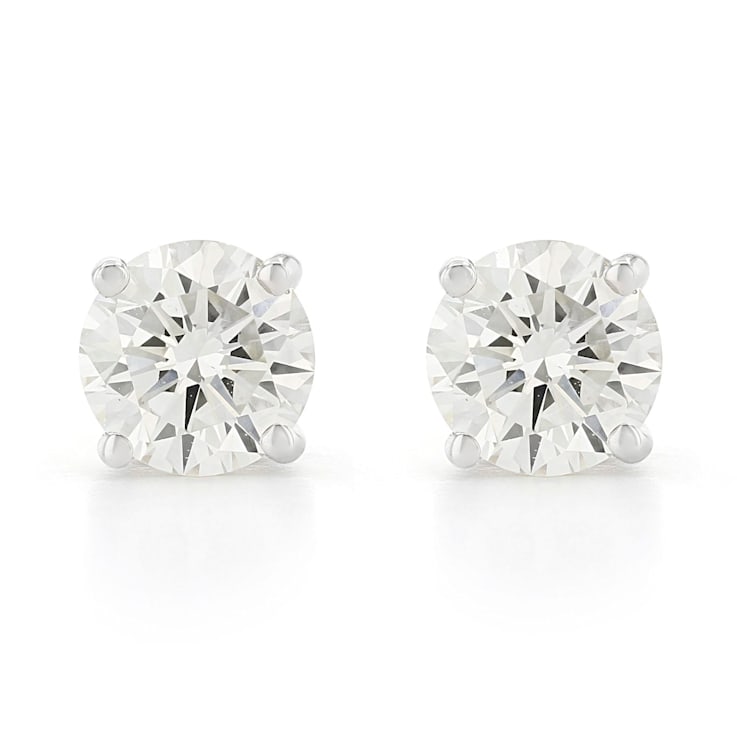 Certified White Lab-Grown Diamond H-I SI 14k White Gold Stud Earrings 1.00ctw