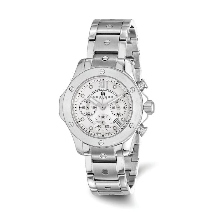 Charles Hubert Ladies Stainless Steel Silver Dial Watch