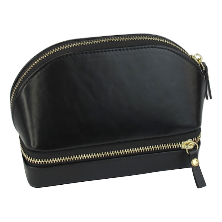 Mele and Co Duo Vegan Leather Travel Jewelry Case in Black