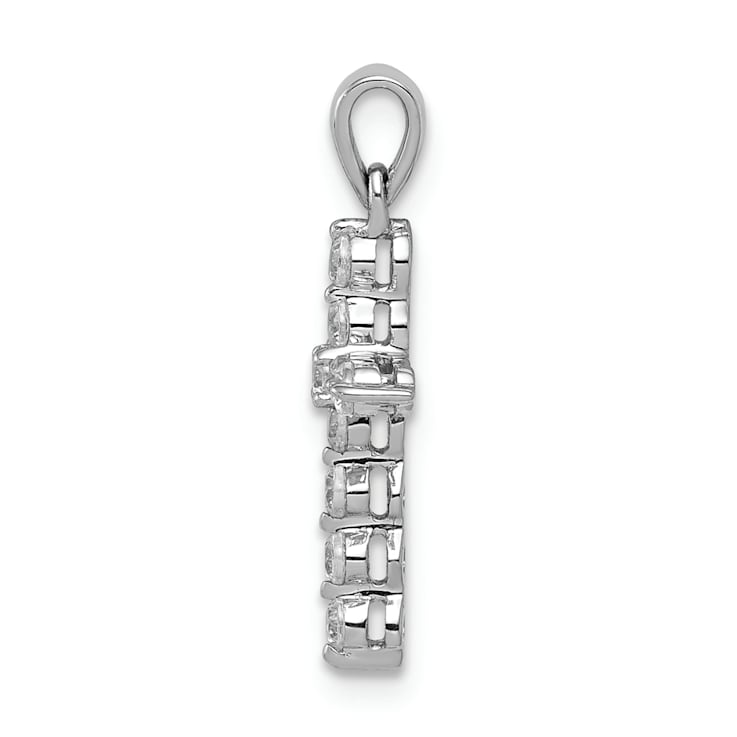 Rhodium Over 14K White Gold 1/4ct. Diamond Cross Pendant
