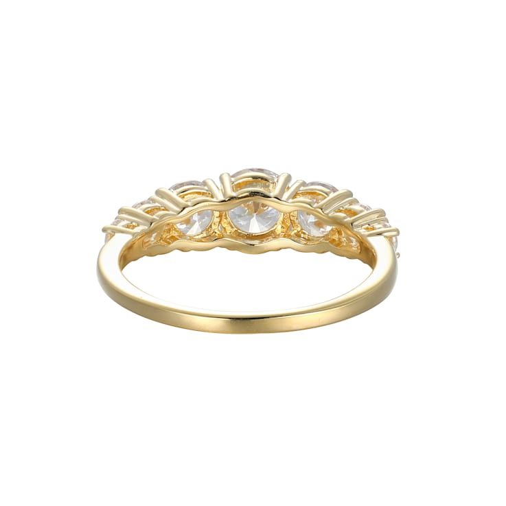 White Cubic Zirconia 18K Yellow Gold Over Sterling Silver Ring 2.90ctw