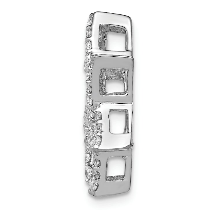 Rhodium Over 14k White Gold Diamond Star of David Chain Slide Pendant
