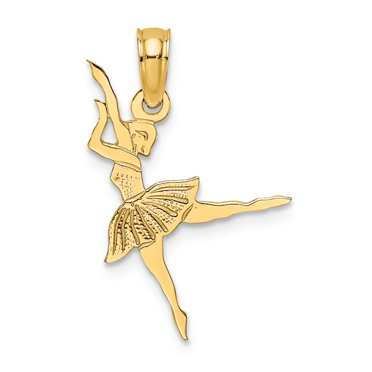 14k Yellow Gold Textured Ballerina pendant