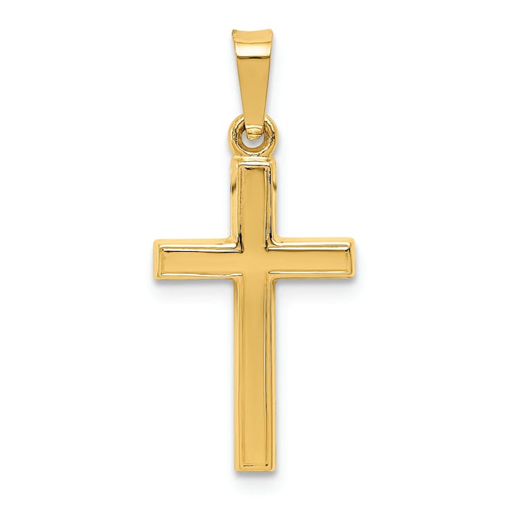 14k Yellow Gold Diamond-cut Small Cross Pendant