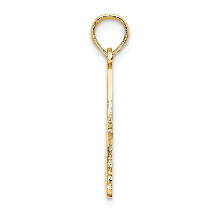 14k Yellow Gold Textured I Love Stone Harbor Sailboat pendant