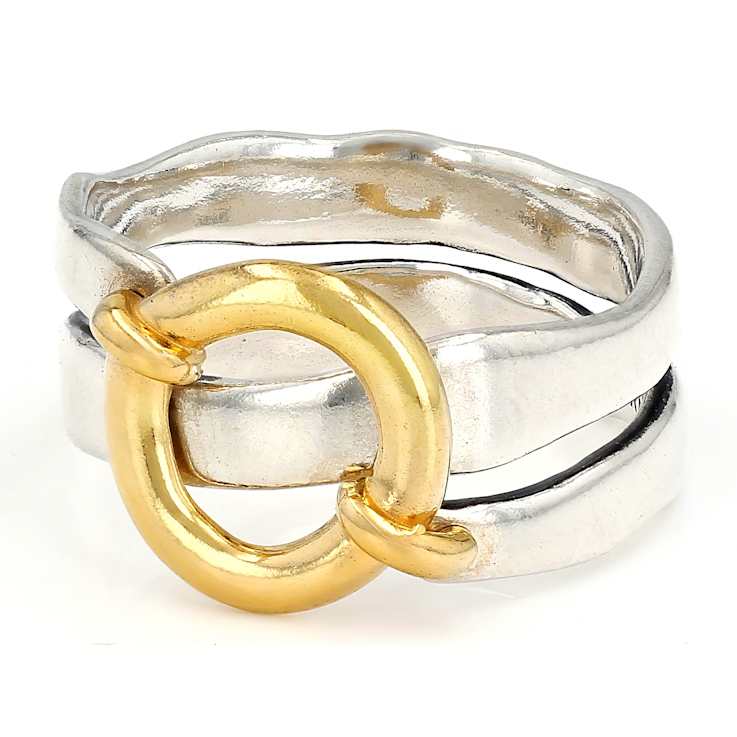 Two-Tone Circle Ring In Gold And Silver