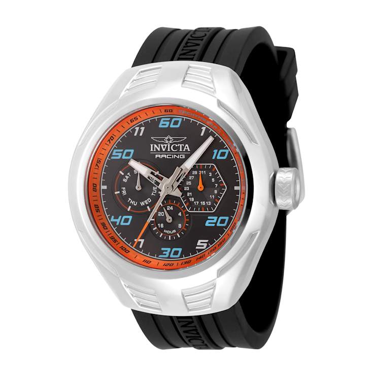 Invicta Invicta Racing 46.00mm Orange, Black Dial Silicone Band Quartz Watch