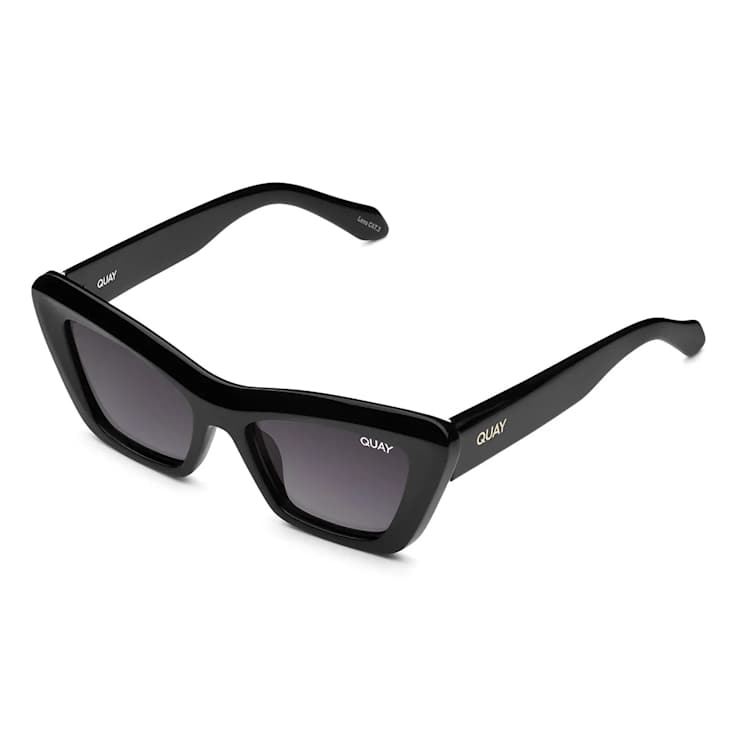 Quay On the Radio Black Cat Eye Frame / Smoke Lenses Sunglasses