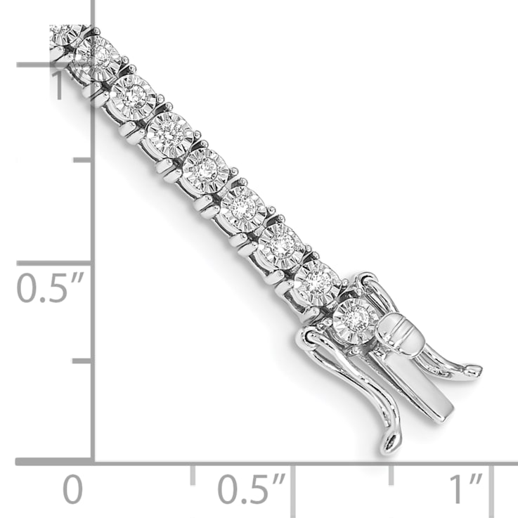 14K White Gold Lab Grown Diamond Illusion Setting Bracelet